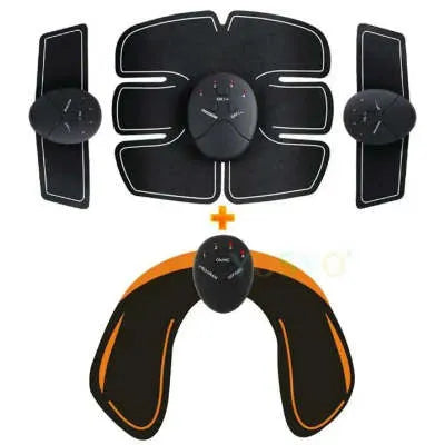 EMS electrical muscle stimulator unit with gel pads for hip and abdominal toning