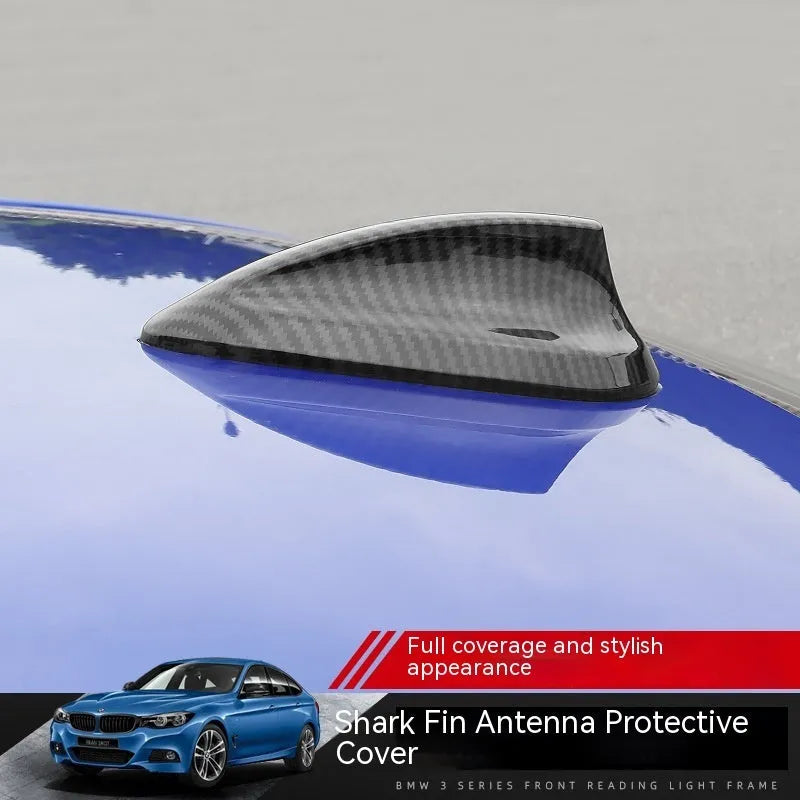 BMW shark fin antenna cover replacement in carbon fibre and piano black finishes