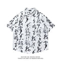 Full printed short sleeve shirt loose fit polyester cardigan style floral pattern women summer top