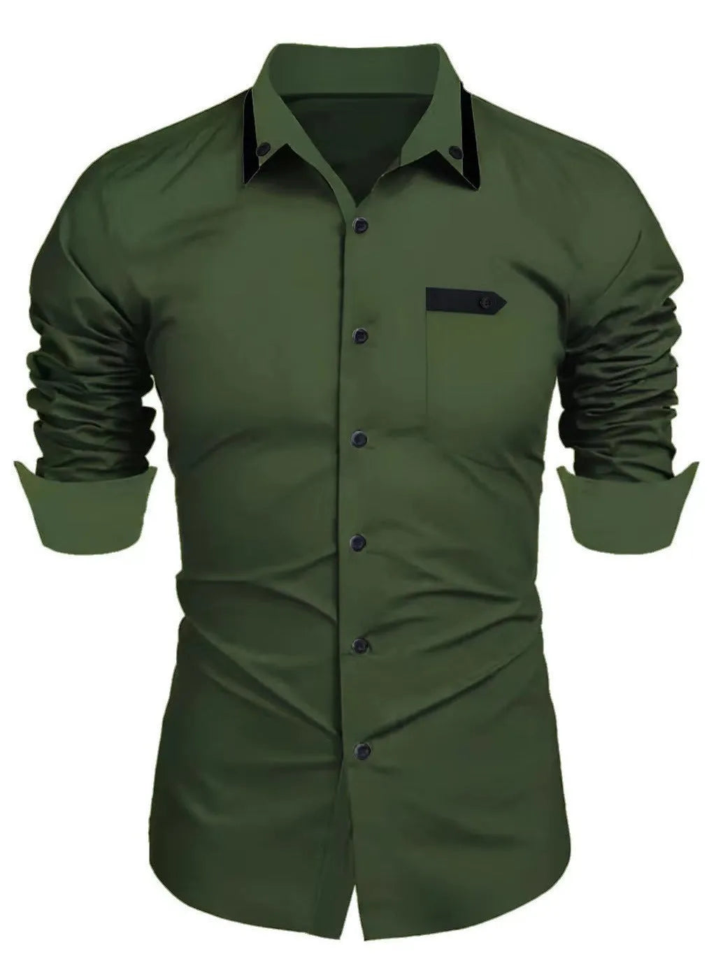 Men's casual long-sleeved cotton blend shirt in loose cardigan style, available in 8 colours and sizes S to XXXL