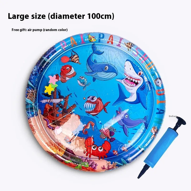 PVC inflatable pet cooling water cushion with aquatic designs for dogs and cats