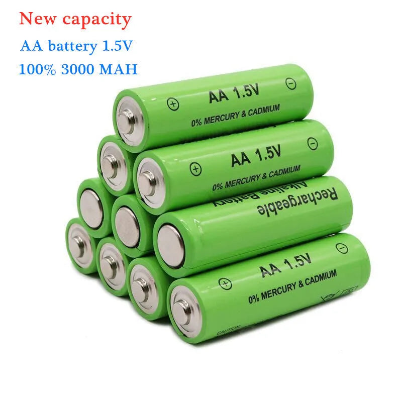 AA size alkaline rechargeable battery with 3000mAh capacity and 1.5V voltage