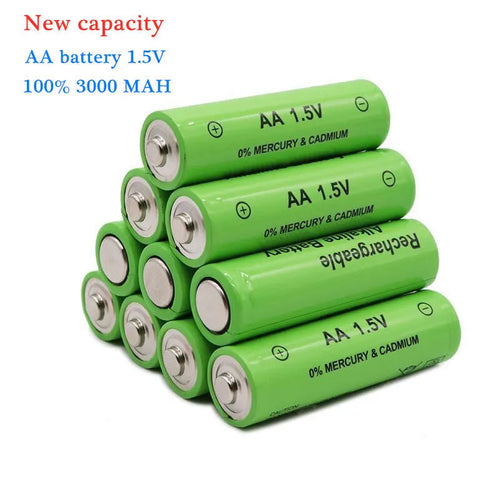 AA size alkaline rechargeable battery with 3000mAh capacity and 1.5V voltage