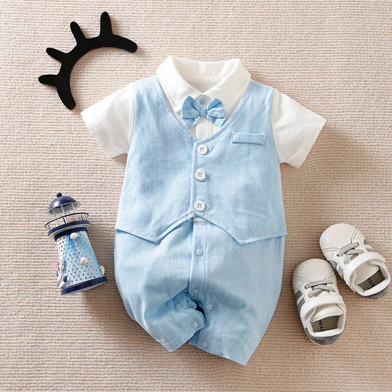Baby boy gentleman style long sleeve jumpsuit in wine red colour