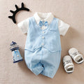 Baby boy gentleman style long sleeve jumpsuit in wine red colour