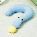 Blue rectangular pet sleeping pillow for cats and dogs on a floor, measuring 62cm by 39cm.
