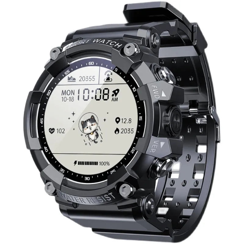 ATTACK 3 IP67 waterproof smart sports watch with round colour screen and TPU strap