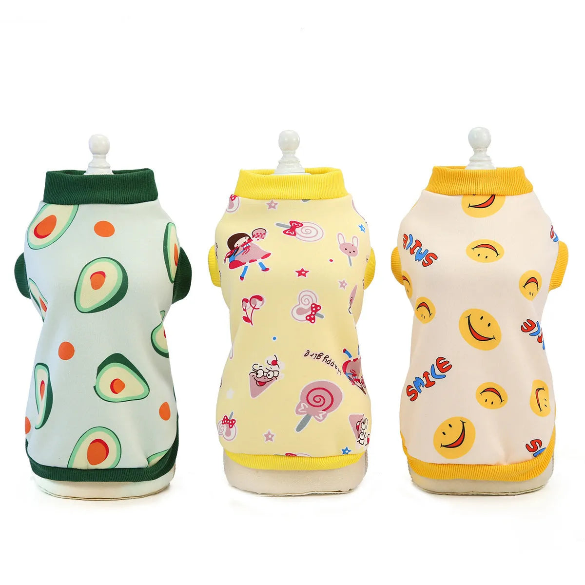 Yellow dinosaur design cotton cat clothes for autumn winter, casual style, available in multiple sizes
