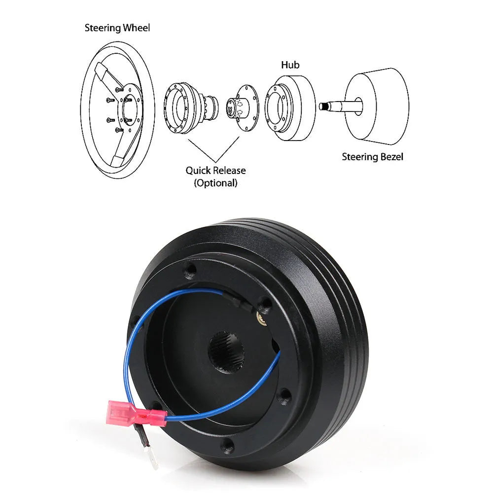 Black steering wheel base modification accessory for Honda Civic EK130H and EG110H chassis compatibility