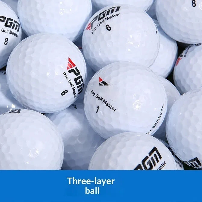 White three-layer competition golf ball with 42.7mm diameter and titanium sarin outer
