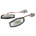 White LED license plate light unit for Honda Civic rear number plate.