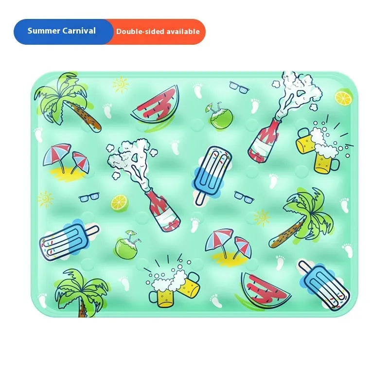 Summer cooling mat for dogs in polyester PVC, size XL, fantasy windmill design