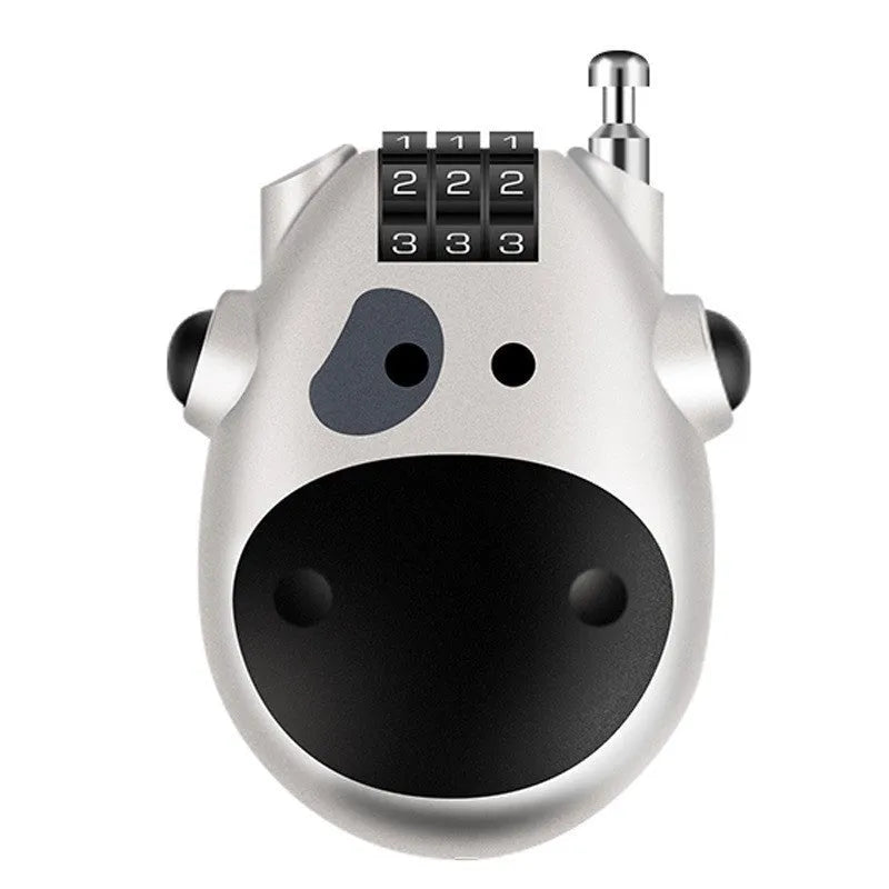 Retractable helmet lock with ABS plastic housing and extended wire rope