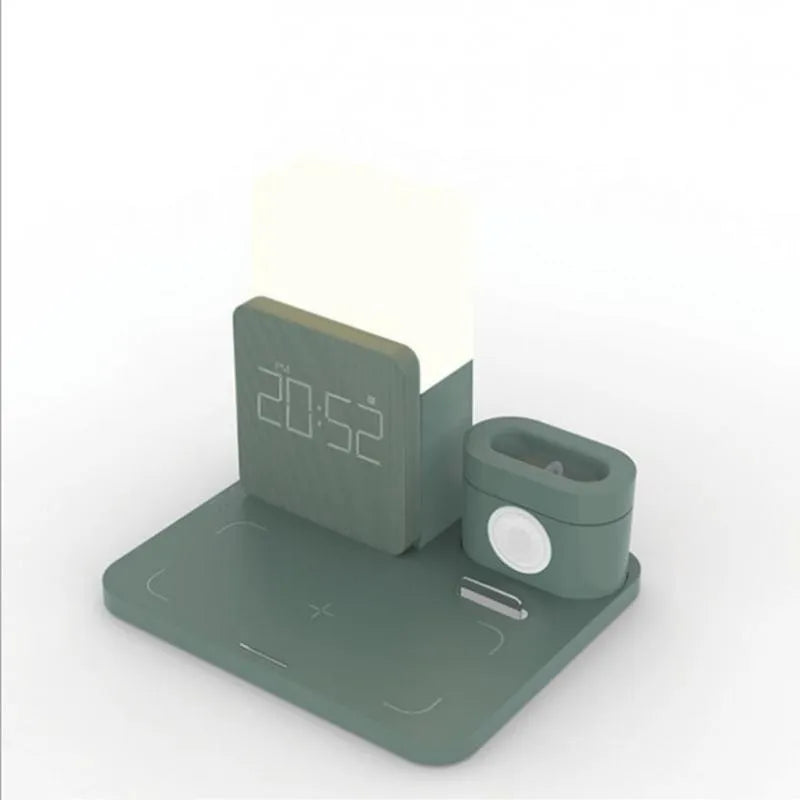 3 in 1 multi-function Qi wireless charger stand in ABS plastic available in three colour options