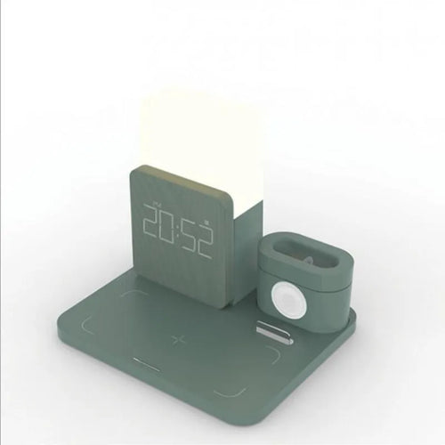 3 in 1 multi-function Qi wireless charger stand in ABS plastic available in three colour options