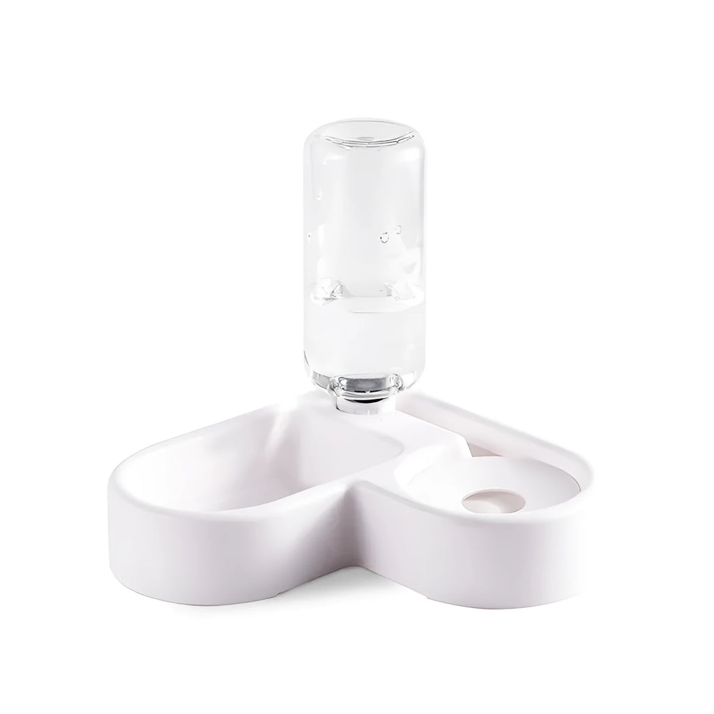 White plastic pet water fountain with 4-litre capacity measuring 22cm wide by 26cm tall