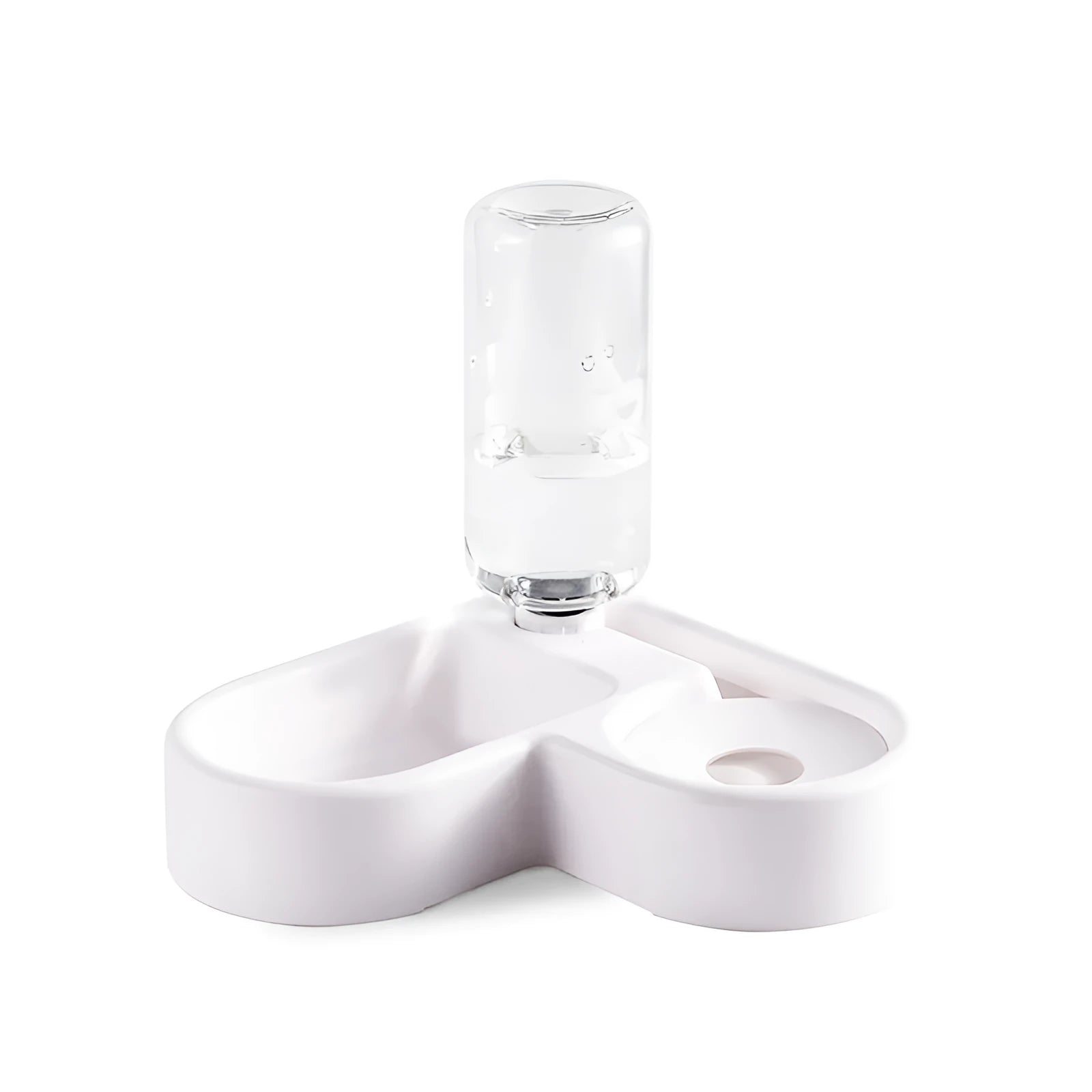 White plastic pet water fountain with 4-litre capacity measuring 22cm wide by 26cm tall