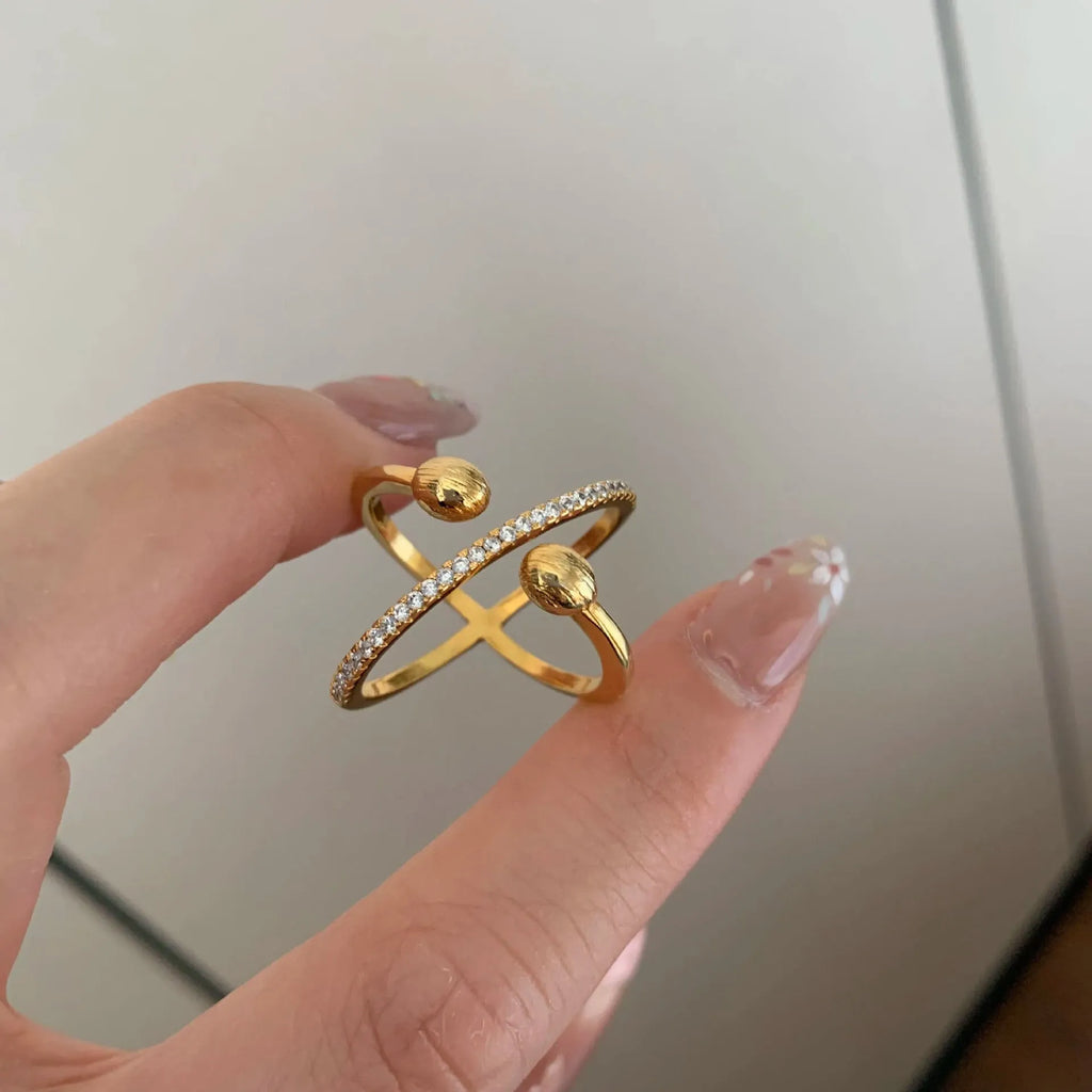 Copper retro brushed planet scarf buckle ring with open mouth and adjustable opening, unisex geometry shape, colour A402