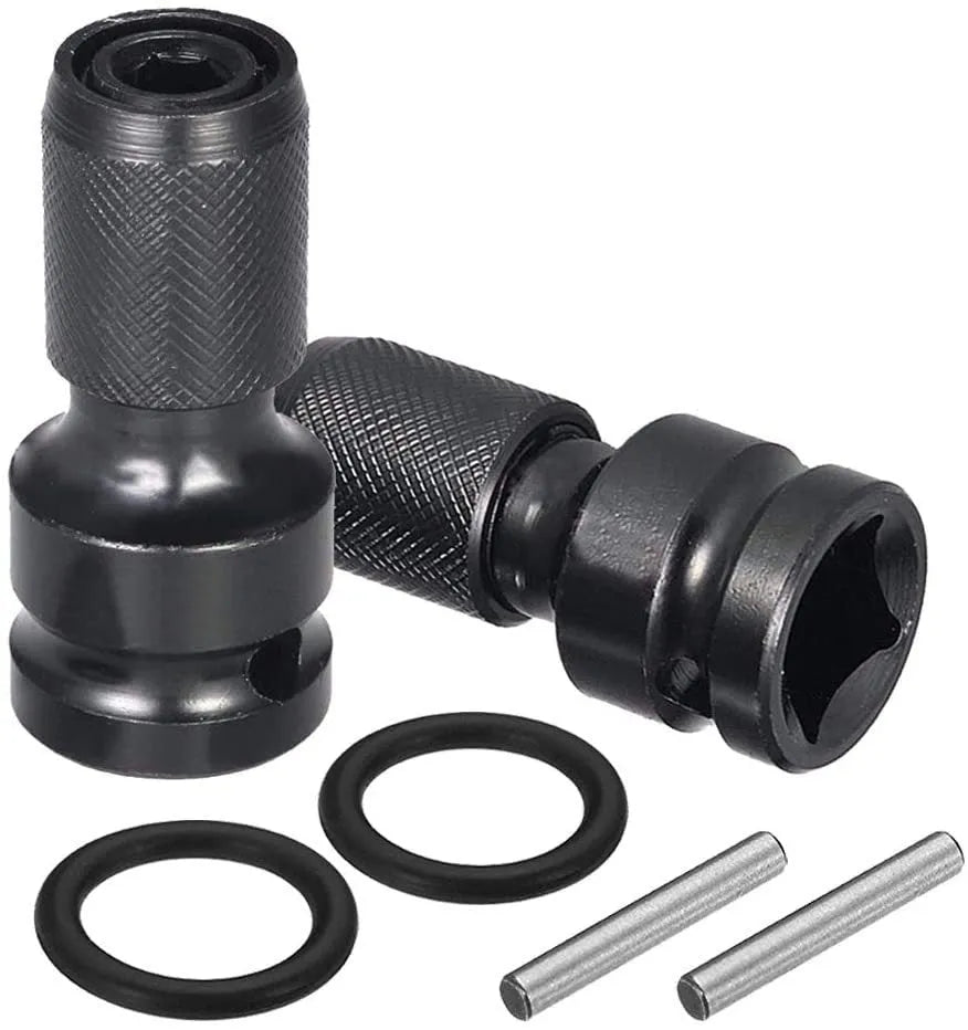 Scaling bit holder tool with telescopic sleeve and hexagonal handle for electric wrench socket drive conversion