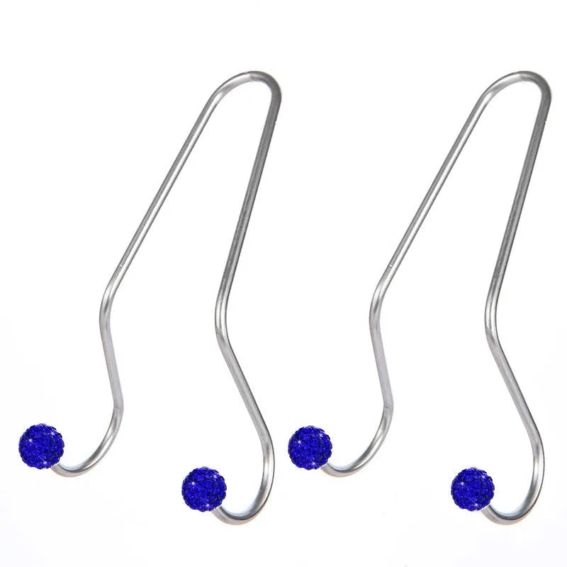 Stainless steel car seat hook with diamond rhinestone decoration in various colours
