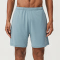 Men's quick-dry nylon double-layer running shorts in dark brown, shown laid flat.