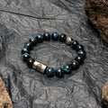 Little Lion ethnic style bracelet made from Bodhi seeds with geometric black and white patterns