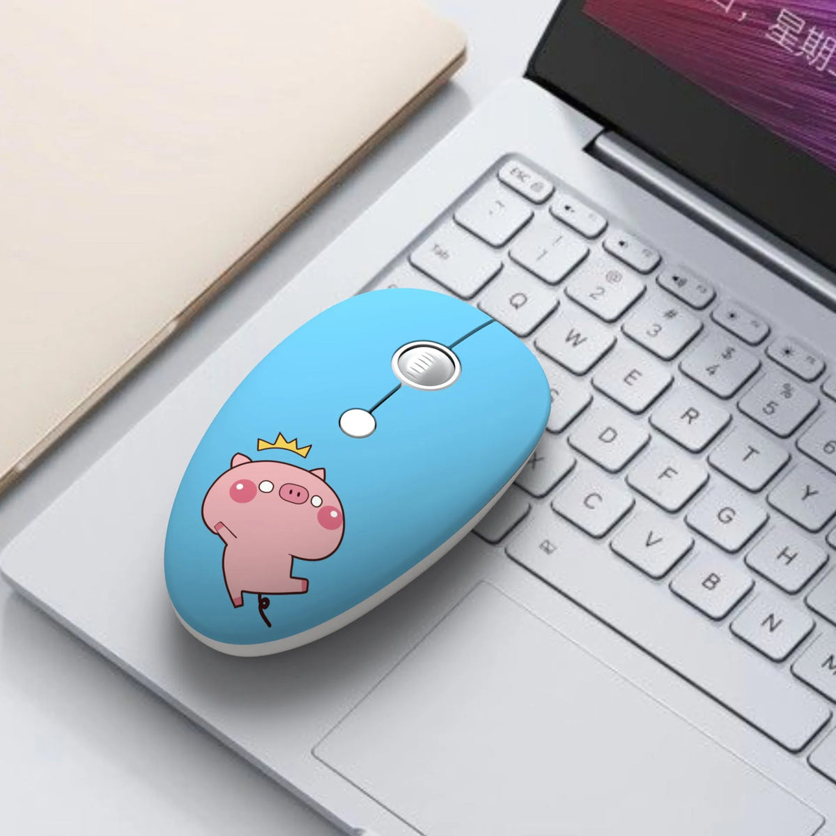 Wireless cartoon animal cute mini mouse in yellow tiger design with USB receiver for laptop