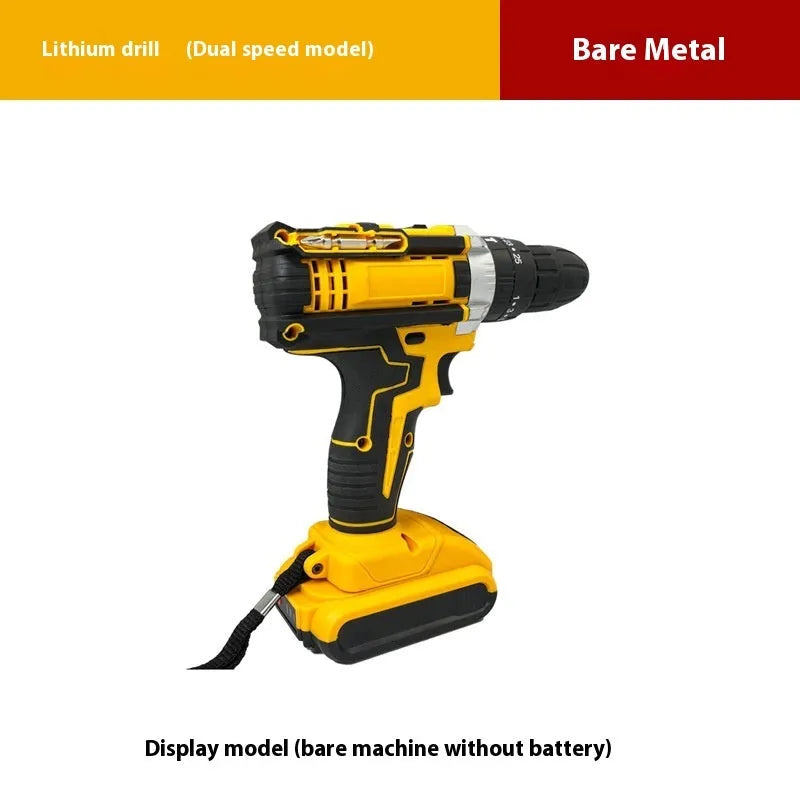 Brushed impact drill with lithium battery 18V-21V two-speed industrial hand drill
