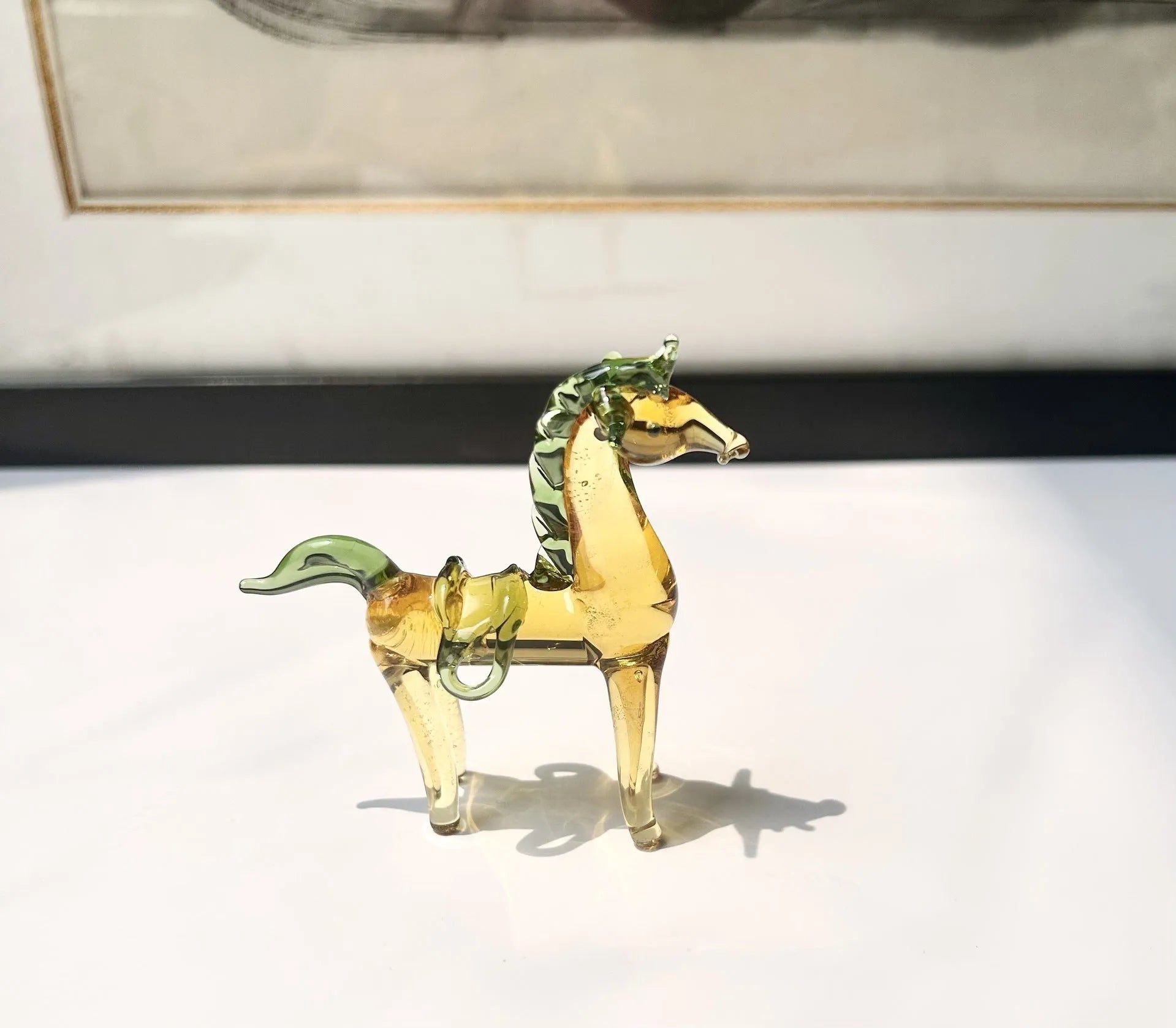 Brown glazed horse figurine modern desk decoration
