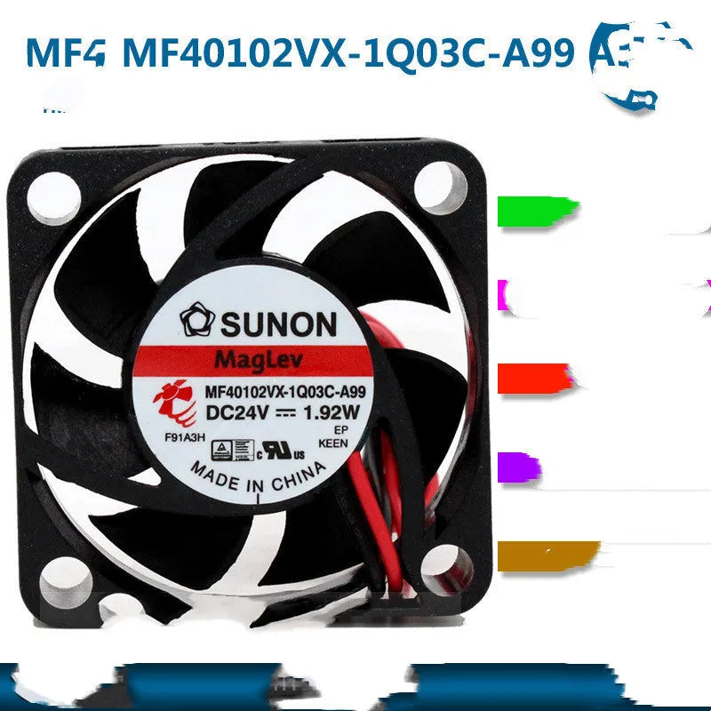 MF40102VX-1Q03C-A99 4 cm 24V DC axial cooling fan with high air volume, black frame Style A