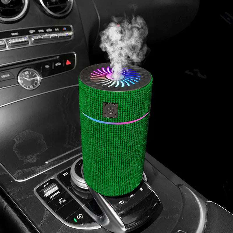 Car-mounted air humidifier and purification system with water-diamond filter measuring 14cm