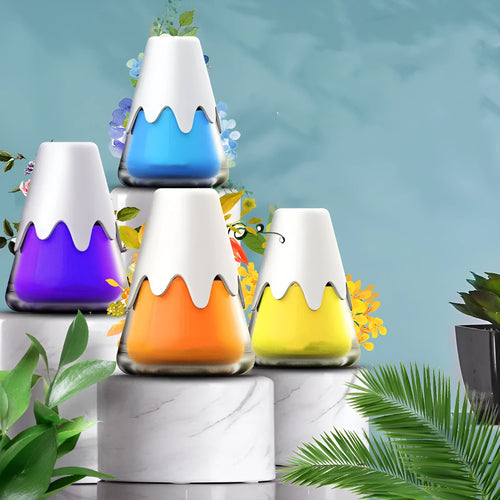 Snow mountain car aromatherapy glass jar diffuser in purple, lime, laurel or blue colour options