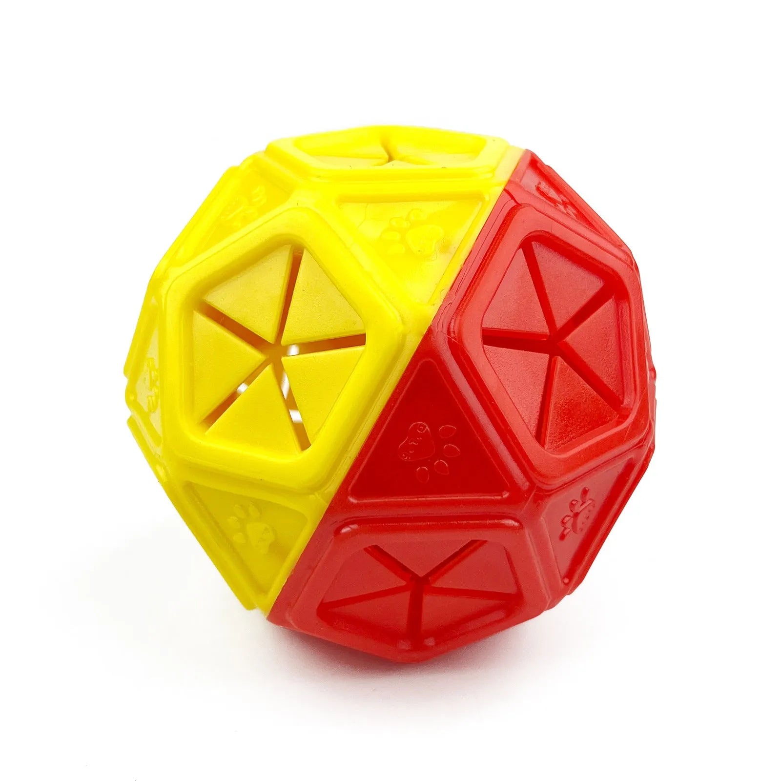 Blue biting-resistant hollow dog toy ball for interactive food puzzles