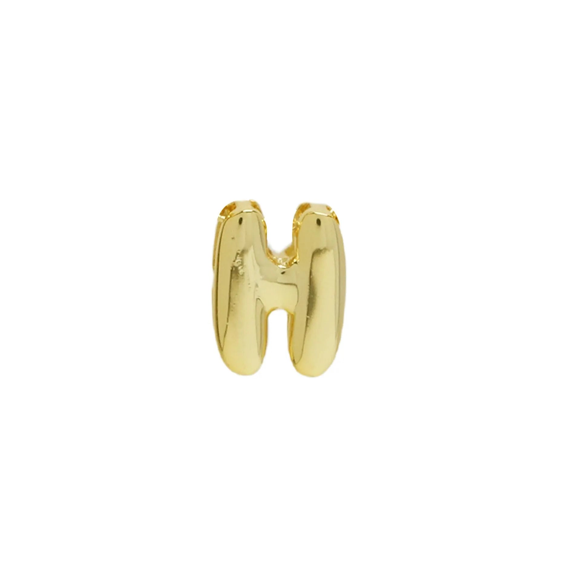 18k electroplated gold DIY letter name bracelet with smooth bubble surface on copper alloy