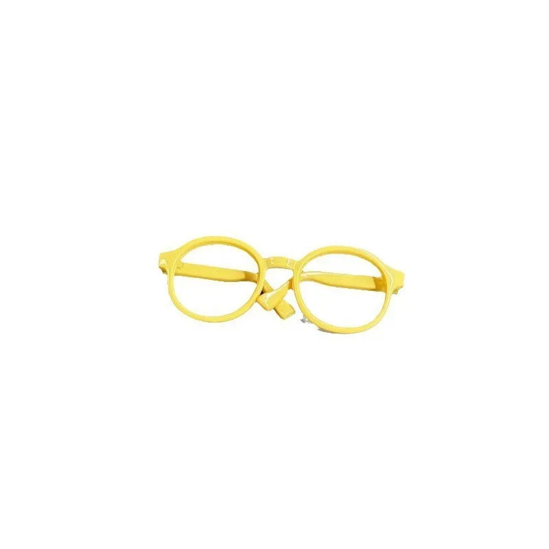 PC decorative mirror glasses for dolls in multiple transparent colours and three heights