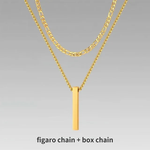 Crystal necklace for men with alloy silver pad finish in European American style