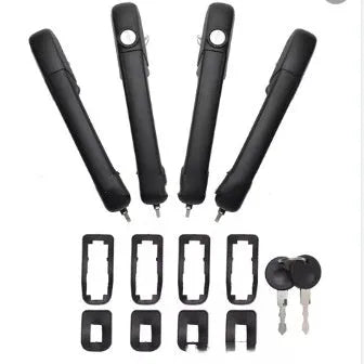 Black plastic car door handle set for SANTANA models, part number 173898081s