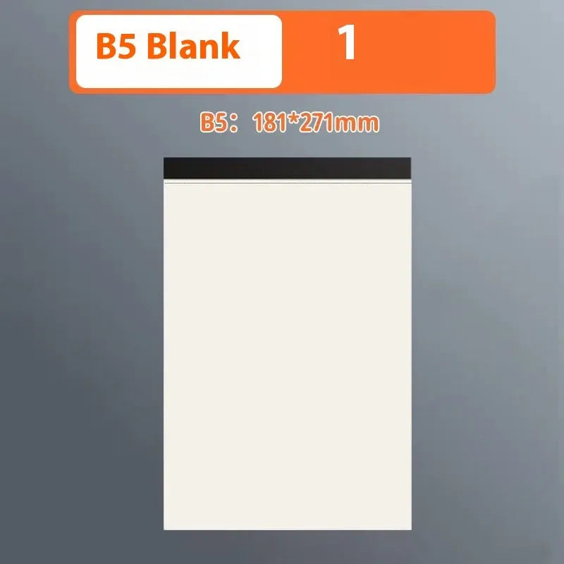 A5 B5 A4 writing pads with 80 tearable sheets in blank grid or lined ruling options