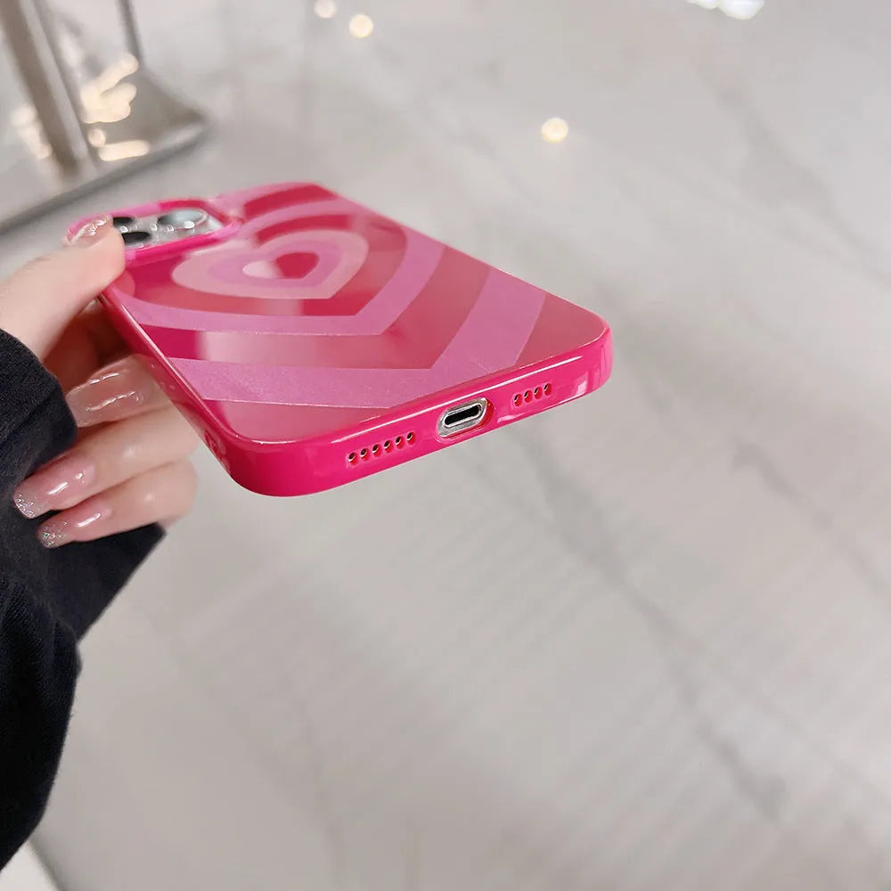 Pink Tianku Anti Falling Love soft TPU phone case for iPhone with stripe and graffiti design