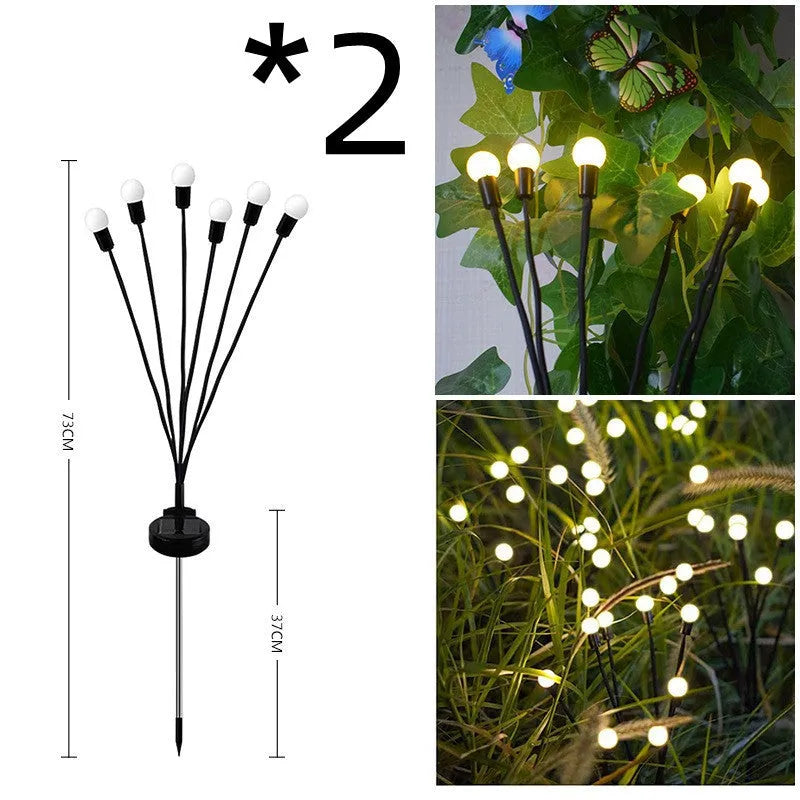 Solar-powered LED garden light with ground spike for soil installation in warm white or coloured lighting options