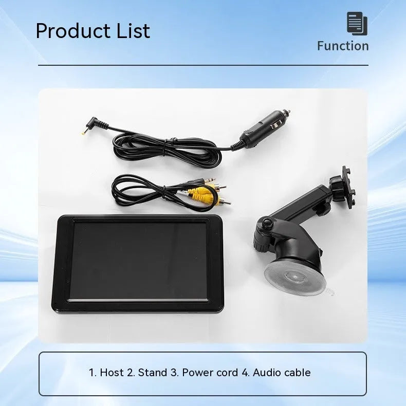 Portable 7-inch vehicle MP5 player with LCD screen and mounting bracket