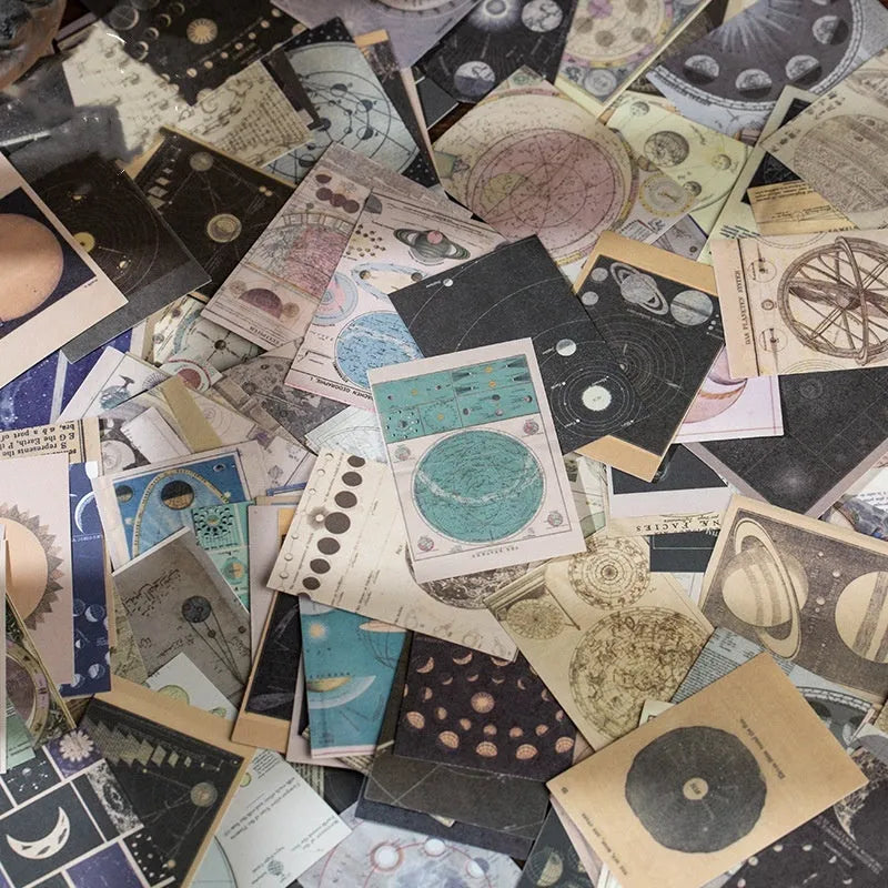 Retro style sticker collection showing 4cm by 6cm dimensions with Secret Land colour design