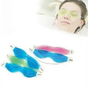 Reusable gel ice eyeshade in green colour for eye protection and cooling relief