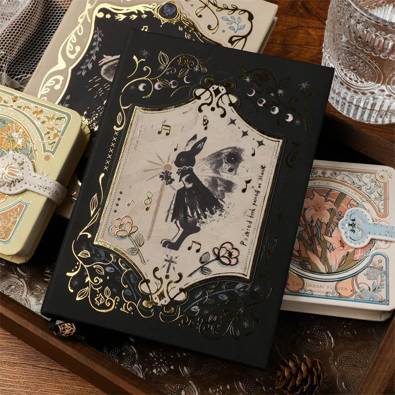 Retro Gothic style A5 notebook with animal theme cover, size 11.6 by 16.5 centimetres.