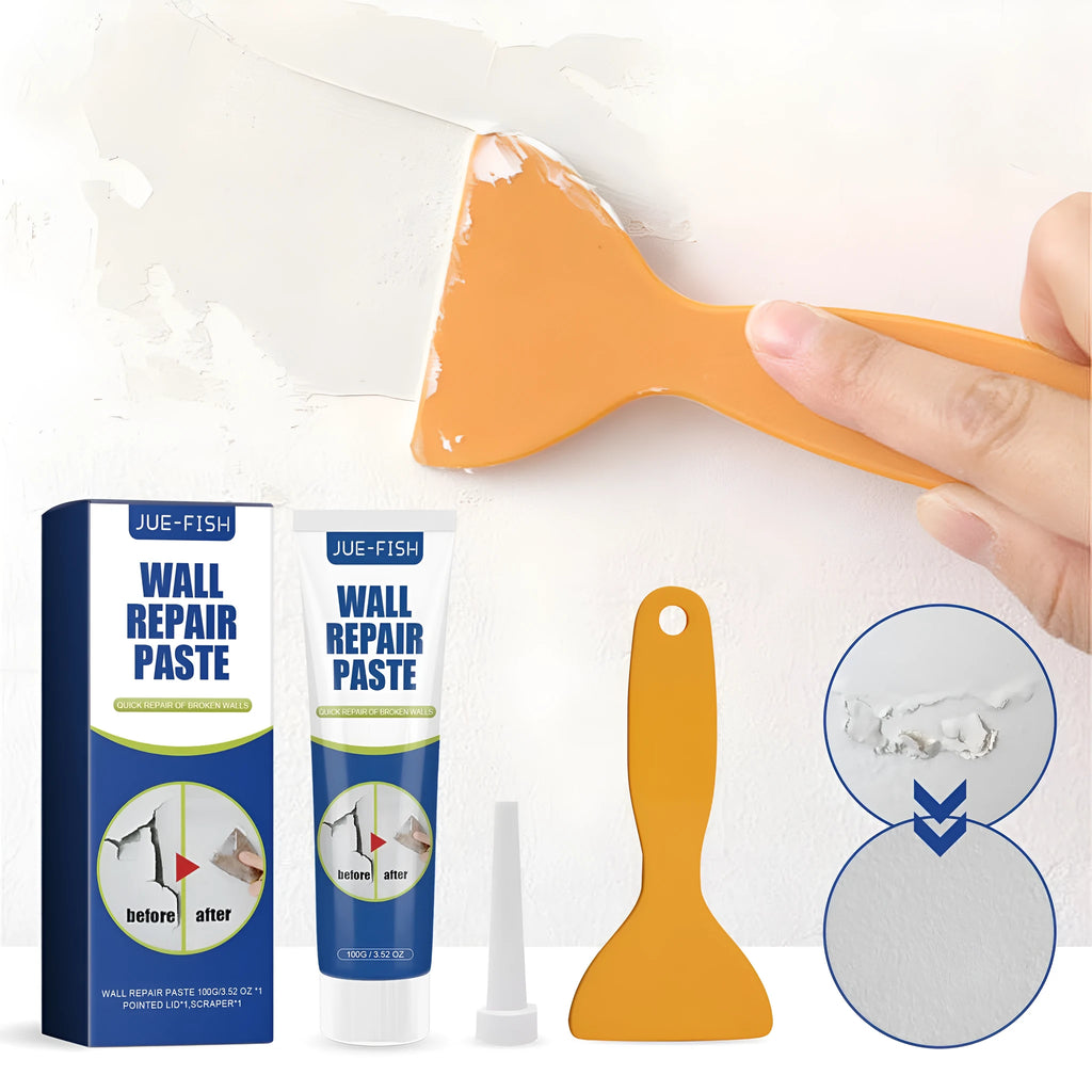 White wall crack repair paste in 100g tube with pointed scraper for latex paint wall repair