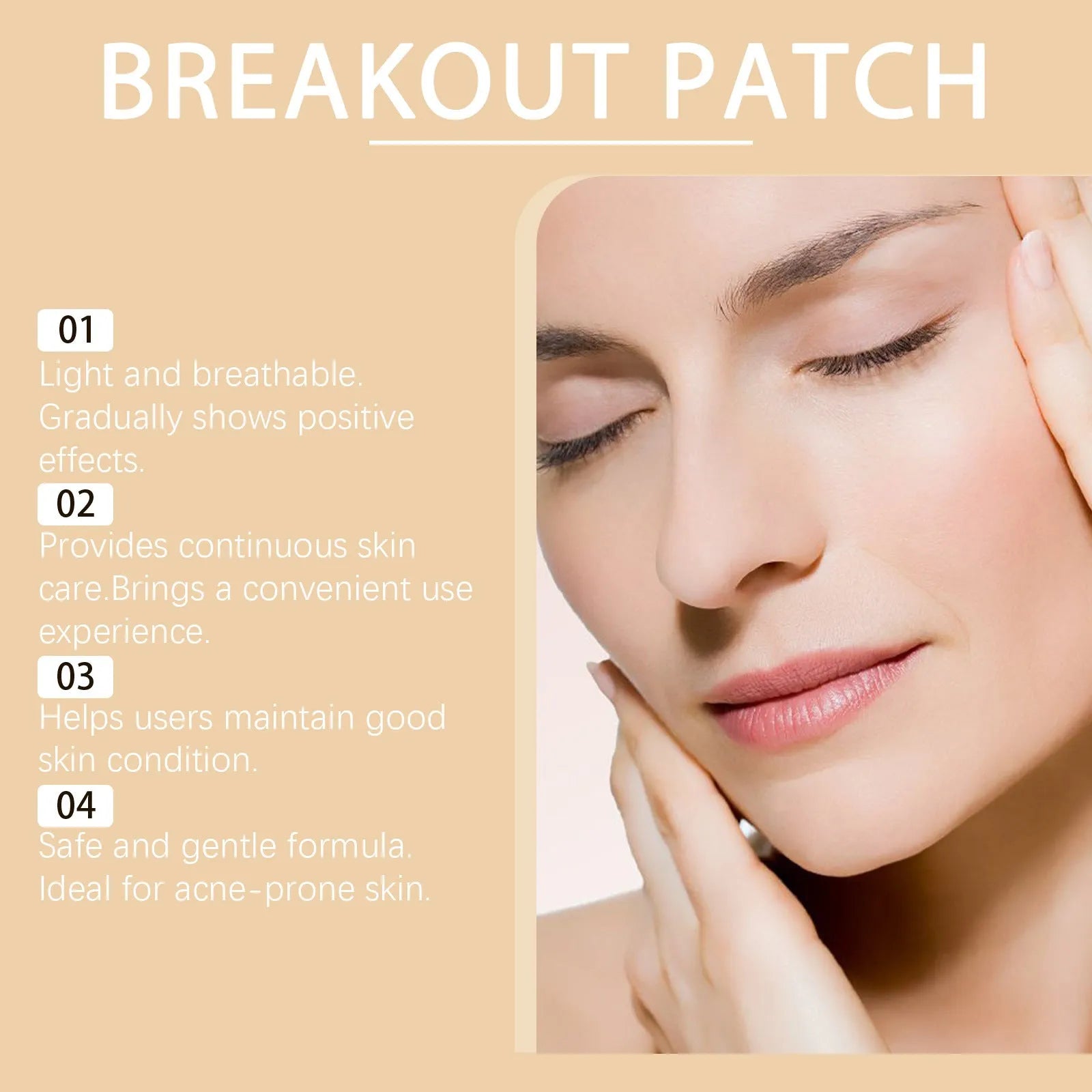 Transparent acne patches with tea tree oil and asiatic centella extract in pack of eight