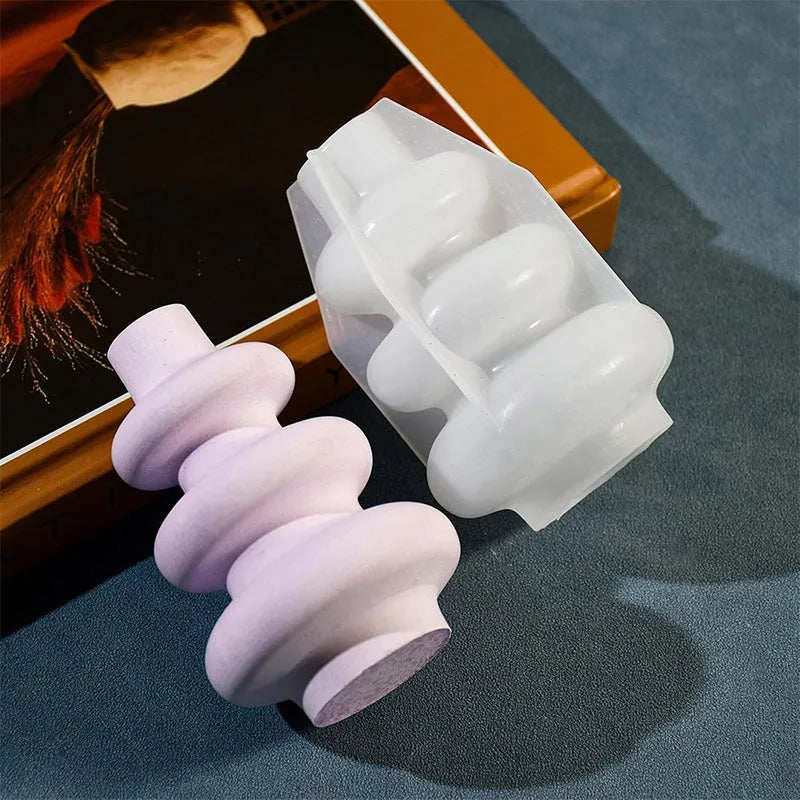 Three layer circle vase silicone baking mold for cake decorations in modern irregular shape
