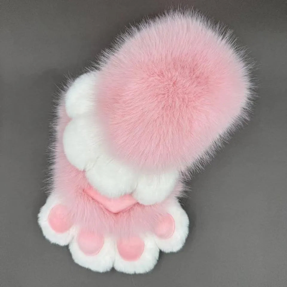 Animal claw cosplay gloves in multiple colour combinations with contrasting pads on nylon material
