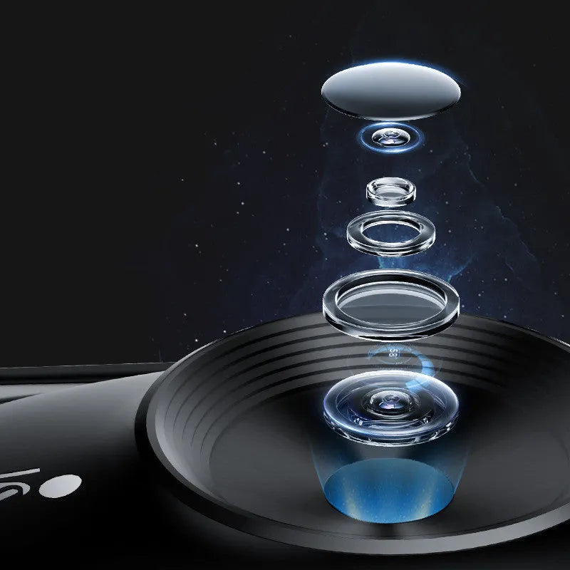 New Automatic Tracking Stabiliser with 360° rotation, ABS body, dark black colour, on a desktop with USB cable