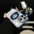 Fashion personality rotating pivot phone case for Apple iPhone, bracket and magnetic suction, PC material, multiple colours
